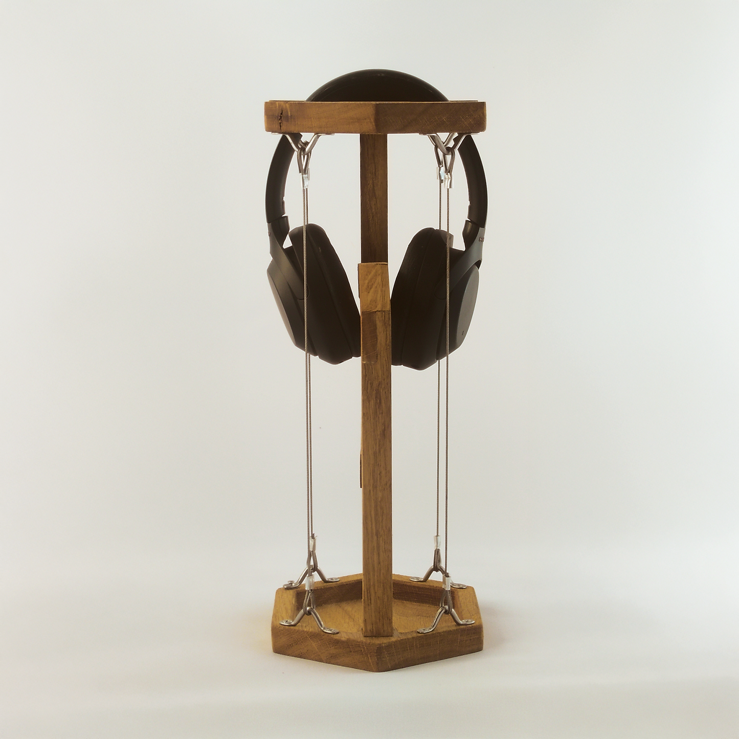 Oak Tensegrity Headphone Stand